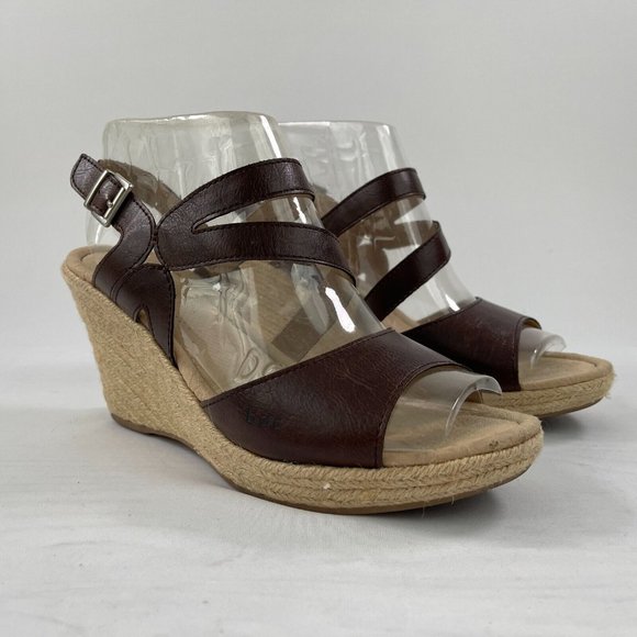 Born Concept B.O.C. Brown Cork Ankle Strap Wedge Comfort Sandals Women's Size 9M - Picture 7 of 12